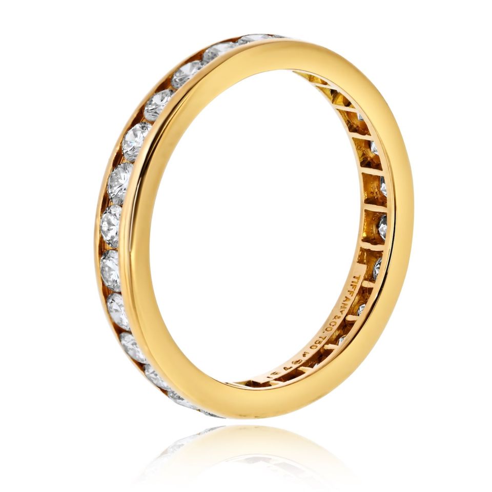 Pre-Owned Tiffany & Co. 18K Yellow Gold 0.59cttw Round Diamond Eternity Wedding Band view 2 - Tiffany & Co. — Laura Milman New York