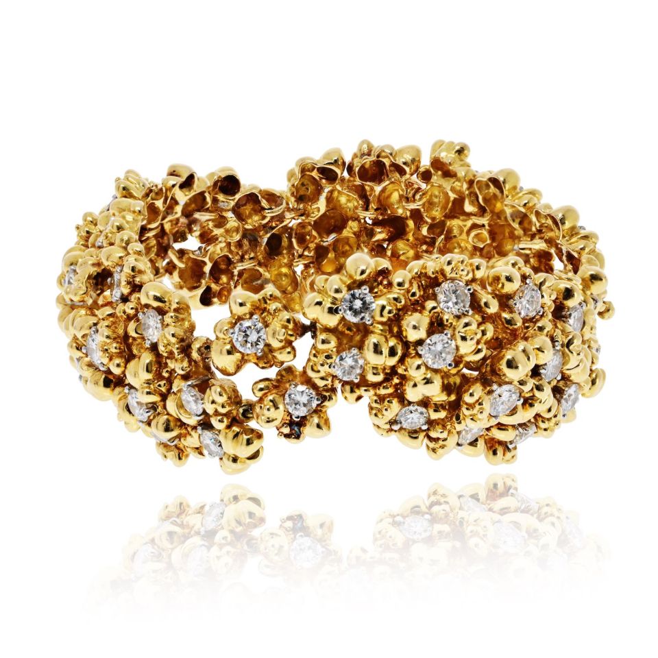 Tiffany & Co. 18K Yellow Gold 12.00cttw Round Diamond Vintage Bracelet — view 2 — Laura Milman New York