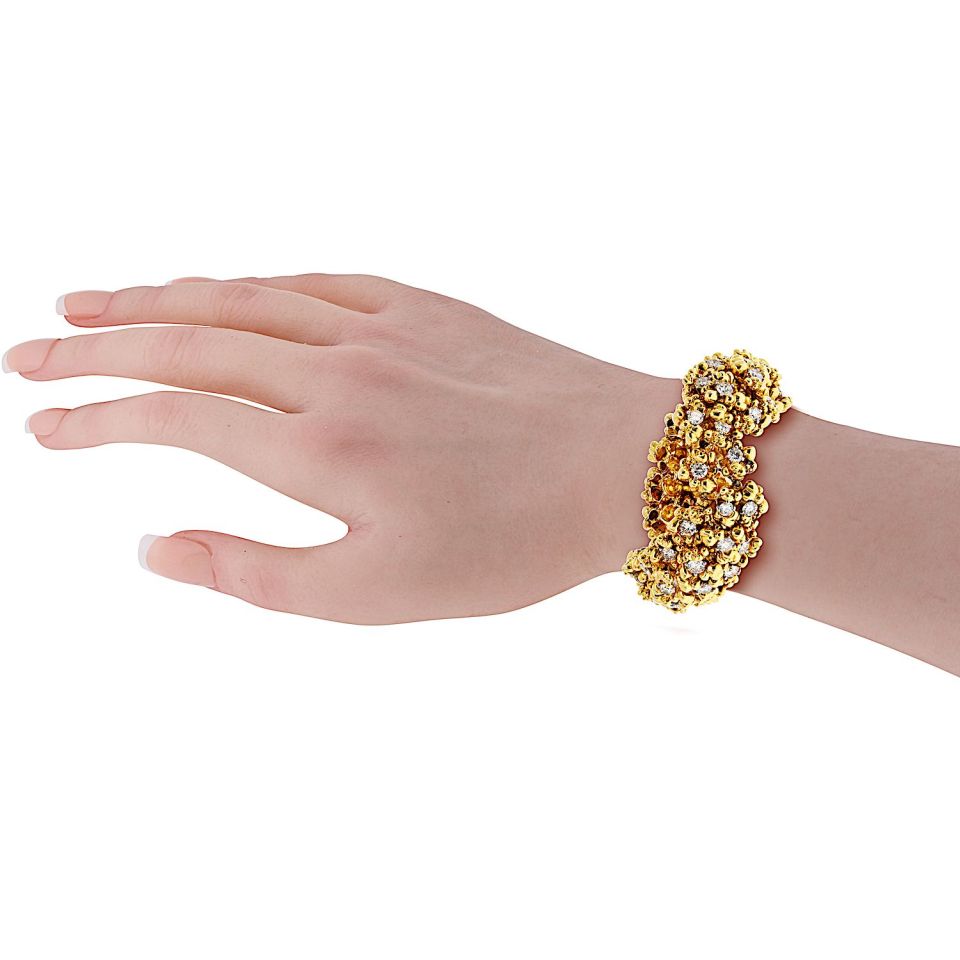 Tiffany & Co. 18K Yellow Gold 12.00cttw Round Diamond Vintage Bracelet — view 7 — Laura Milman New York