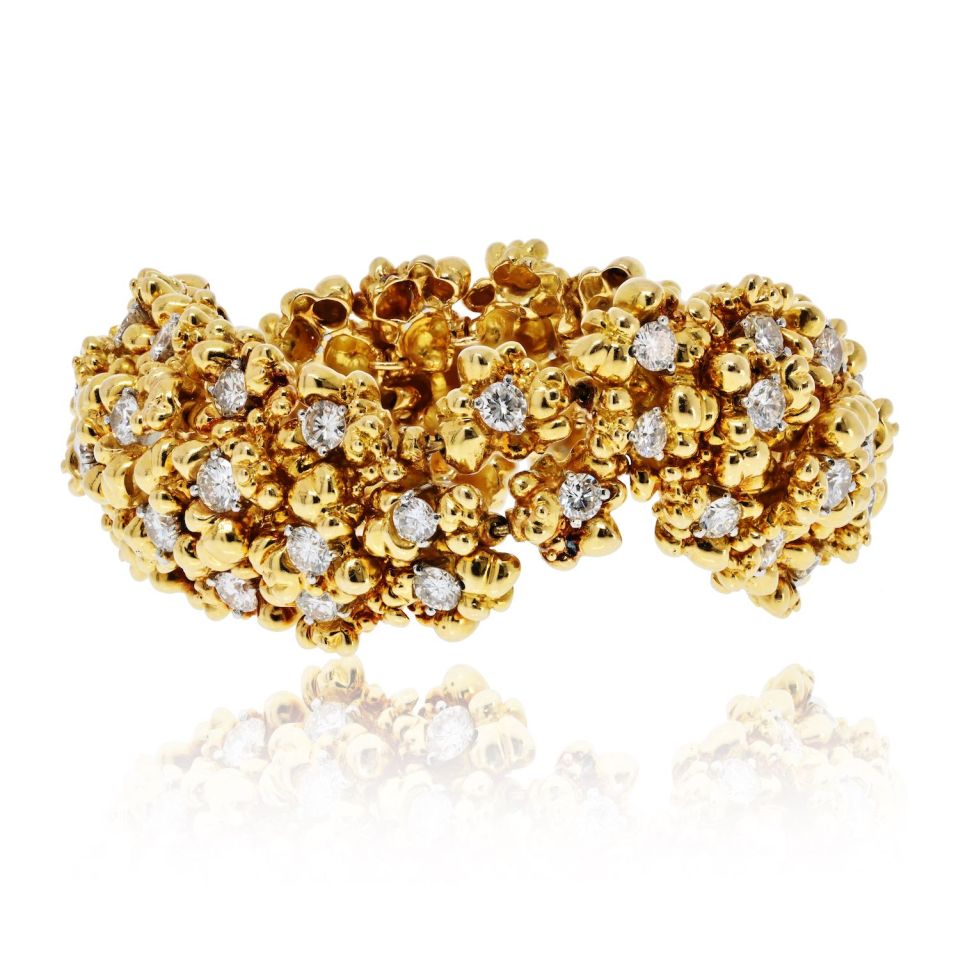 Tiffany & Co. 18K Yellow Gold 12.00cttw Round Diamond Vintage Bracelet — Laura Milman New York