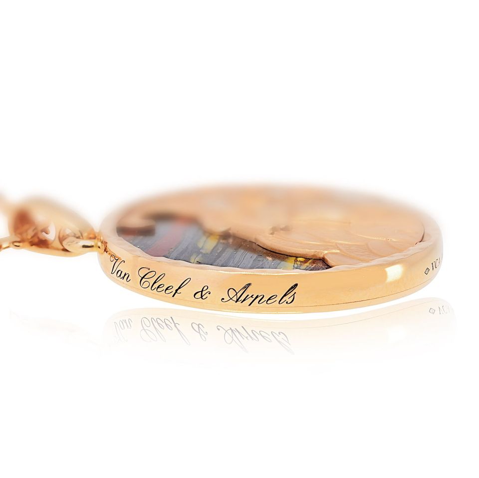 Van Cleef & Arpels Aries 18K Rose Gold Medallion On A 34 Inch Chain Pendant — view 9 — Laura Milman New York