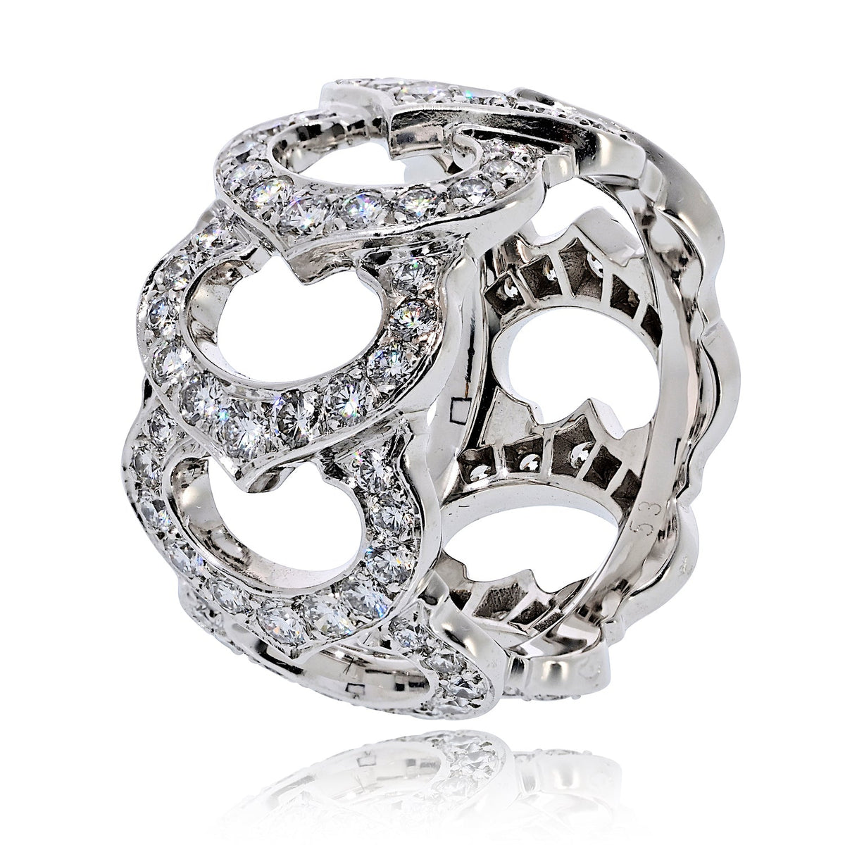 Cartier 18K White Gold Diamond "c" Ring — view 5 — Laura Milman New York