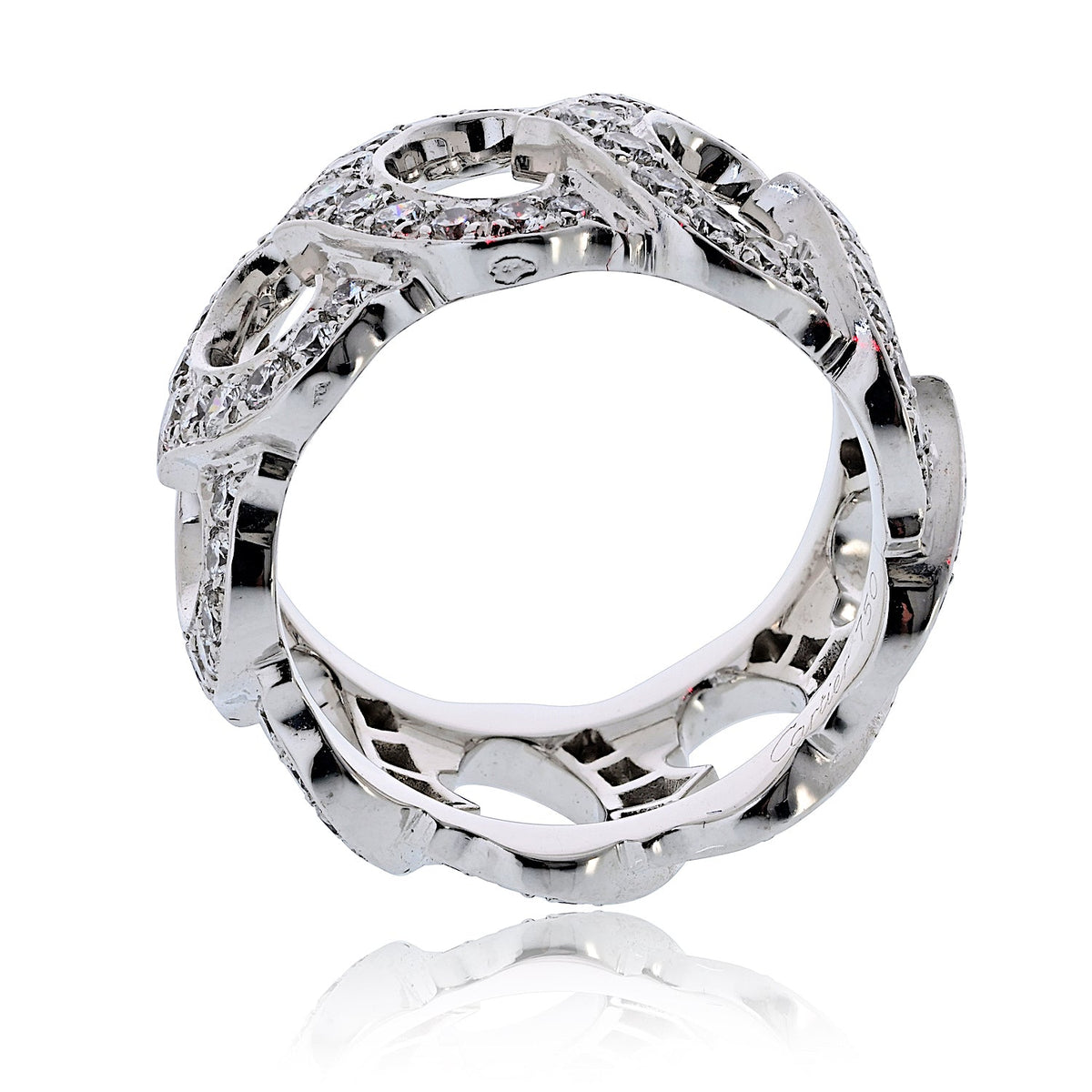 Cartier 18K White Gold Diamond "c" Ring — view 4 — Laura Milman New York