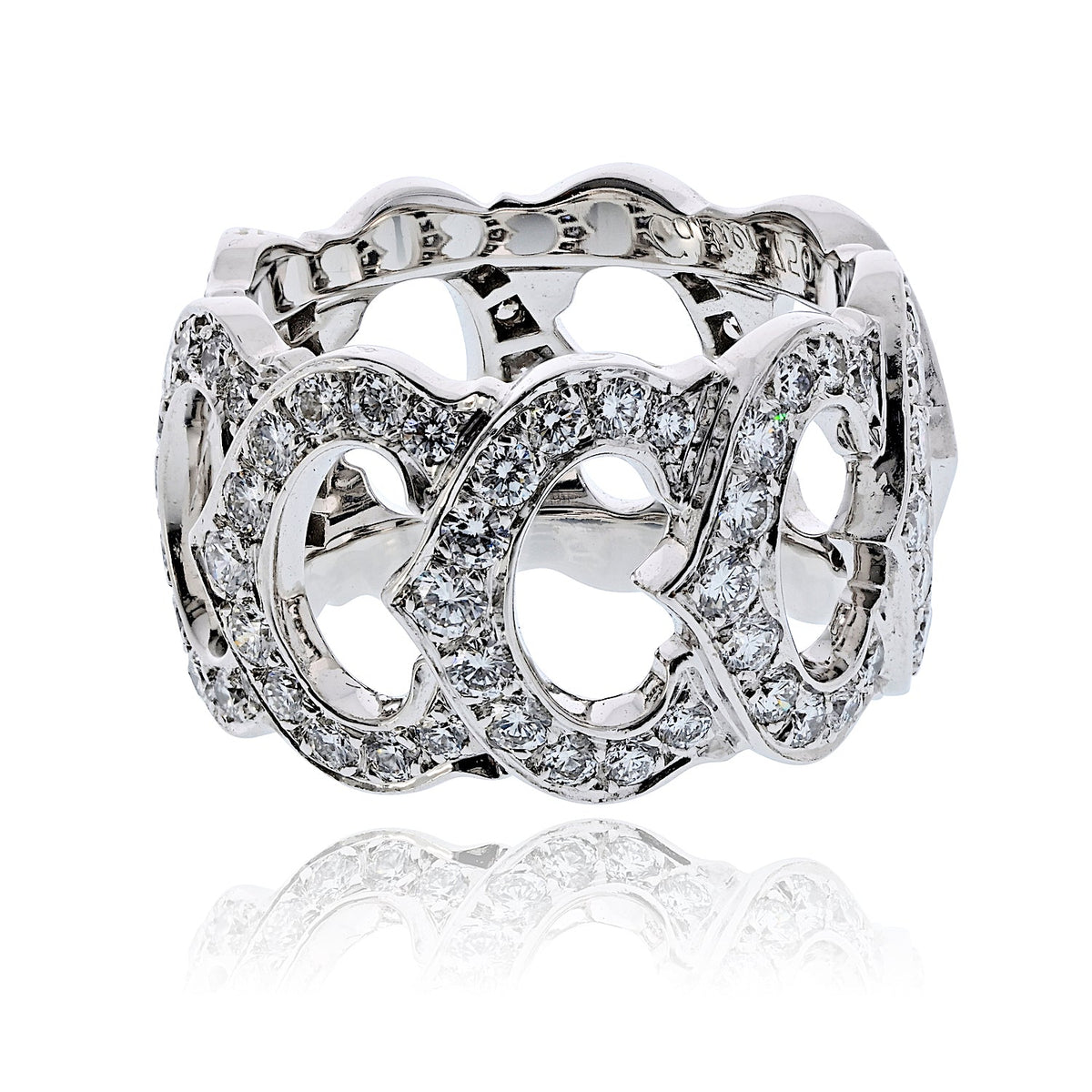 Cartier 18K White Gold Diamond "c" Ring — Laura Milman New York