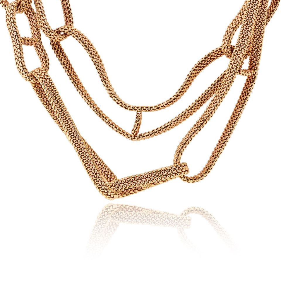 Hermès 18K Yellow Gold Link Chain Necklace — view 3 — Laura Milman New York