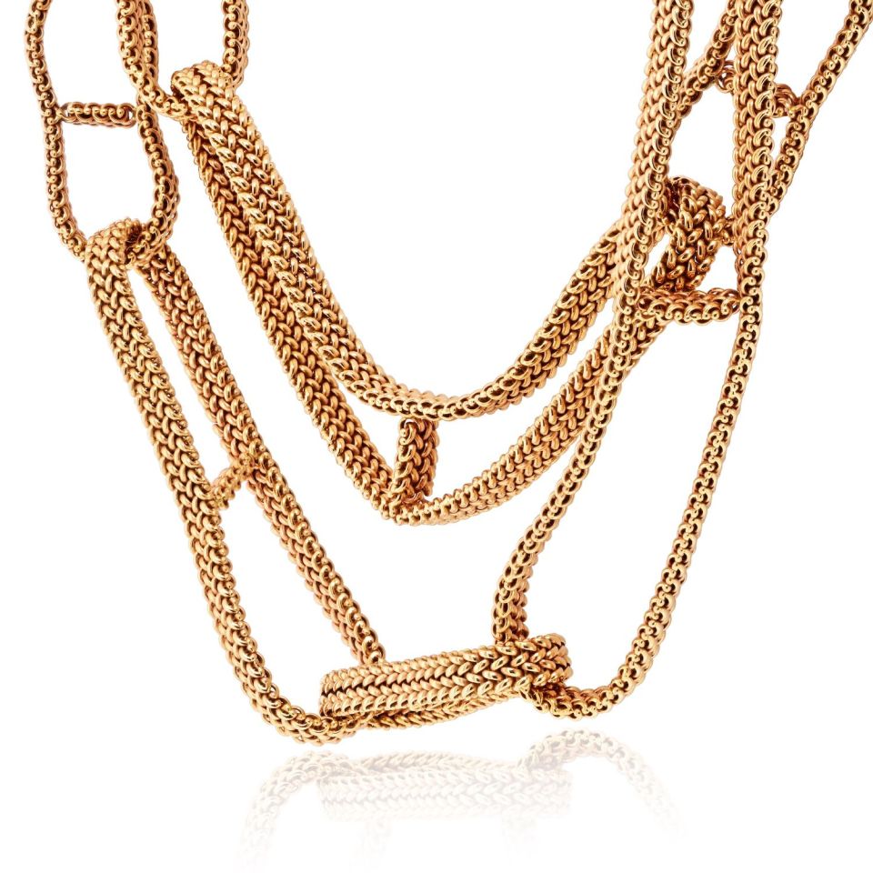 Hermès 18K Yellow Gold Link Chain Necklace — view 4 — Laura Milman New York