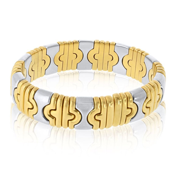 Bvlgari Parentesi 18K Yellow Gold Hematite Bangle Bracelet — view 2