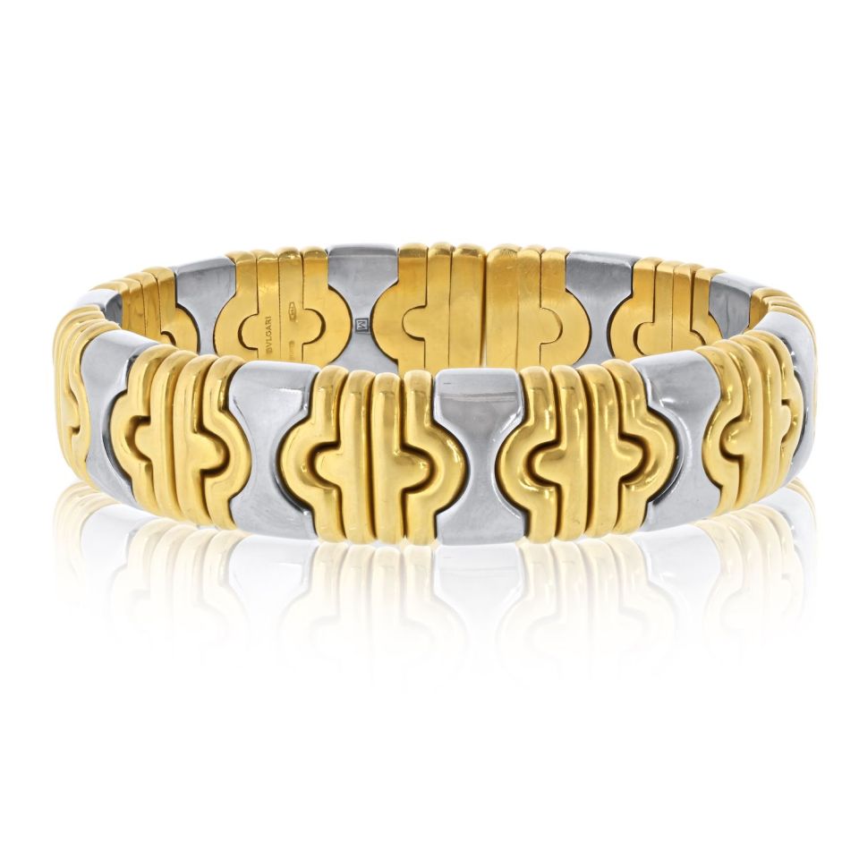 Bvlgari Parentesi 18K Yellow Gold Hematite Bangle Bracelet — Laura Milman New York