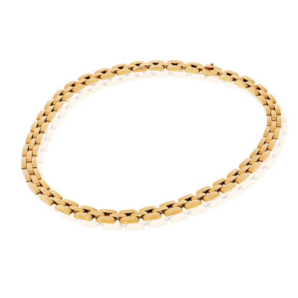 Cartier Maillon 18K Yellow Gold Three Row Necklace — view 2 — Laura Milman New York