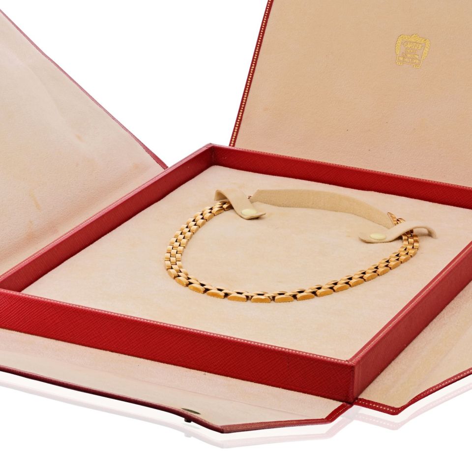 Cartier Maillon 18K Yellow Gold Three Row Necklace — view 4 — Laura Milman New York