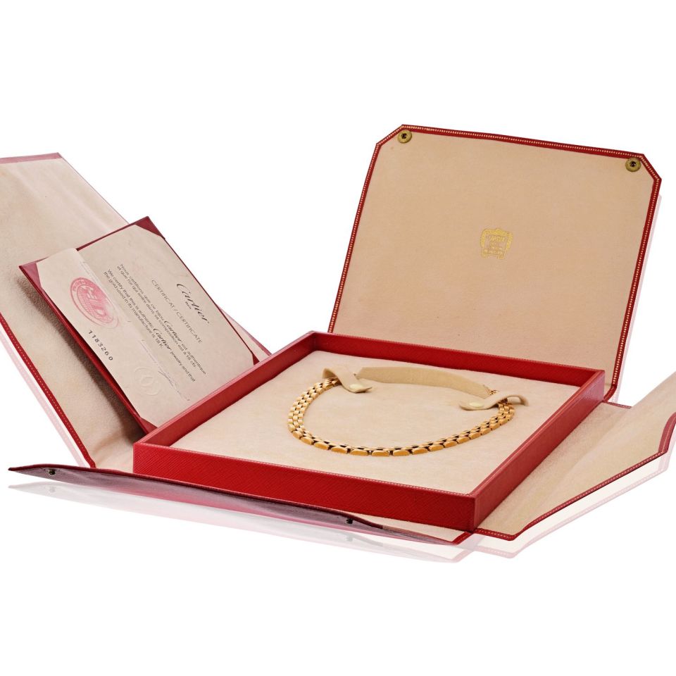 Cartier Maillon 18K Yellow Gold Three Row Necklace — view 5 — Laura Milman New York