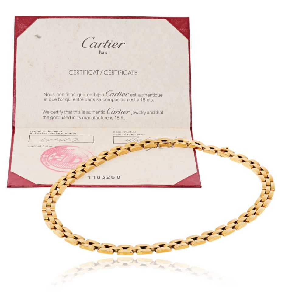 Cartier Maillon 18K Yellow Gold Three Row Necklace — view 6 — Laura Milman New York