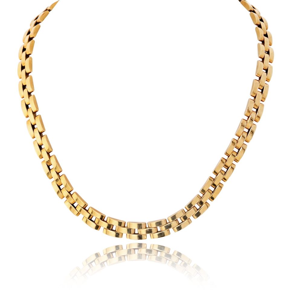 Cartier Maillon 18K Yellow Gold Three Row Necklace — Laura Milman New York
