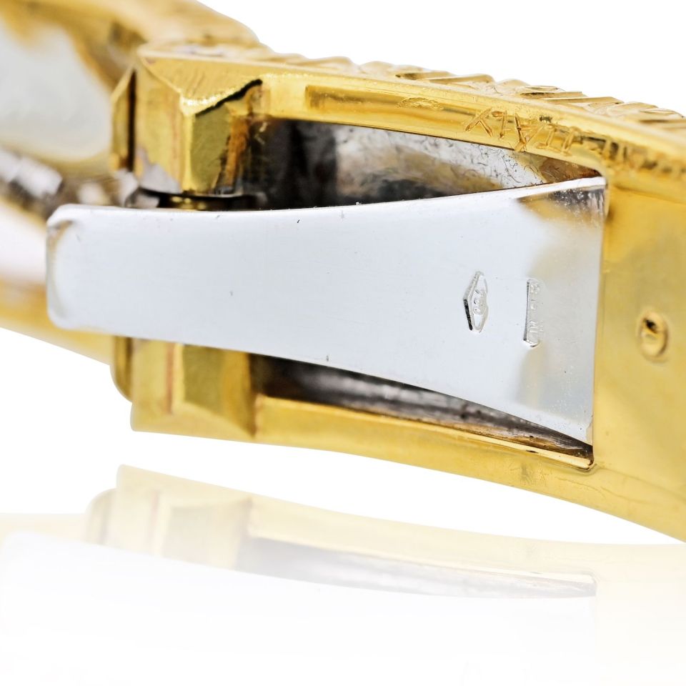 Buccellati 18K Two Tone Capri Macri 7 Sapphire Bangle Bracelet — view 8 — Laura Milman New York