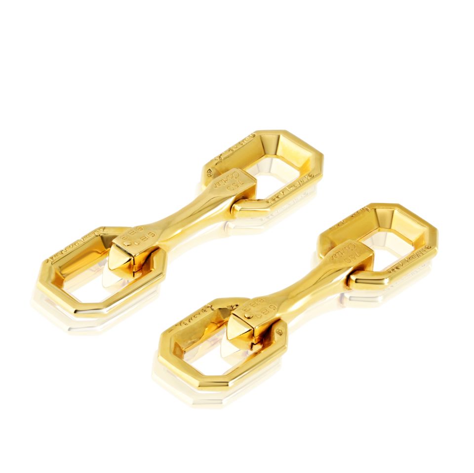 Cartier 18K Yellow Gold Octagonal Circa 2000 Cuff Links — view 4 — Laura Milman New York