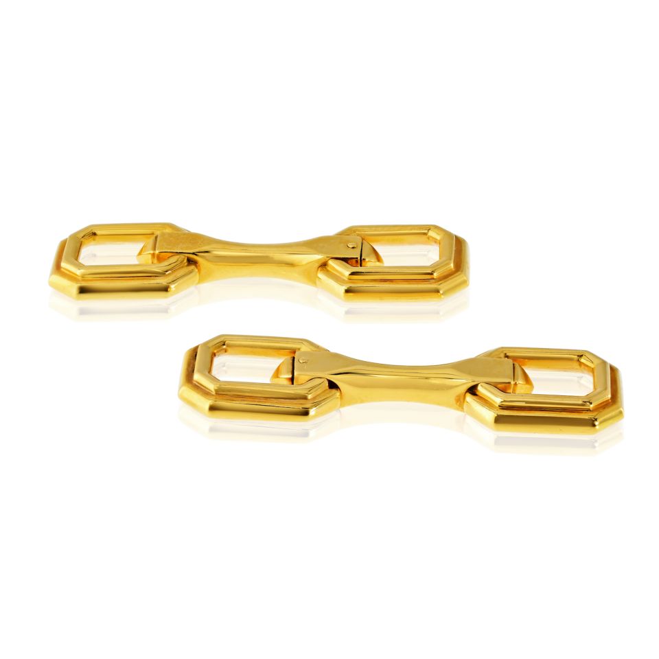 Cartier 18K Yellow Gold Octagonal Circa 2000 Cuff Links — Laura Milman New York