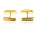 Cartier 18K Tri Color Ribbed Rectangular Cuff Links view 4