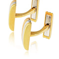Cartier 18K Tri Color Ribbed Rectangular Cuff Links view 6