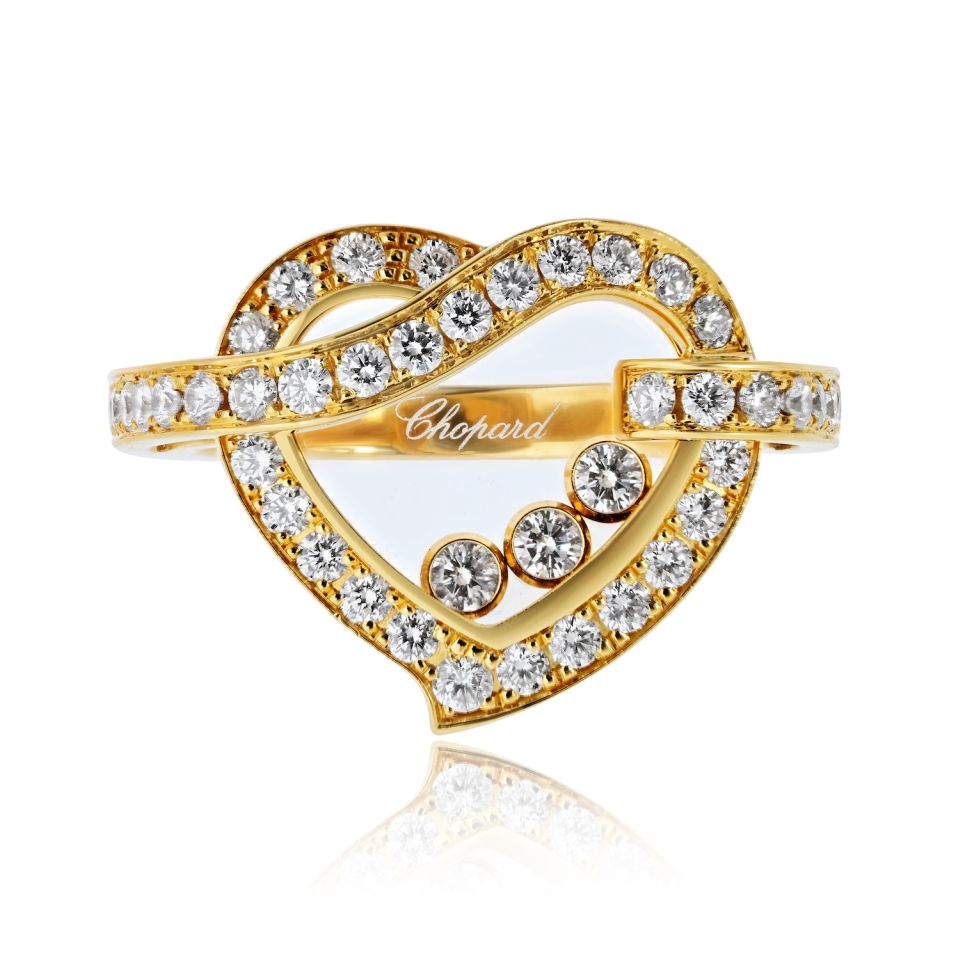 Chopard Happy Diamonds 18K Yellow Gold Happy Diamonds Heart Ring — Laura Milman New York