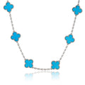 Van Cleef & Arpels Alhambra 18K White Gold 20 Motif Turquoise Necklace view 4