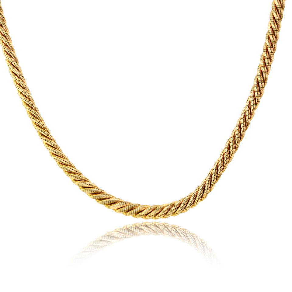 Tiffany & Co. 18K Yellow Gold Georges L'enfant Nautical Rope Chain 28 Inch Necklace — view 3 — Laura Milman New York