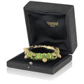 Tiffany & Co. Schlumberger 18K Yellow Gold Green Enamel Cone Losange Acorn Bangle Bracelet view 3