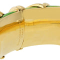 Tiffany & Co. Schlumberger 18K Yellow Gold Green Enamel Cone Losange Acorn Bangle Bracelet view 6