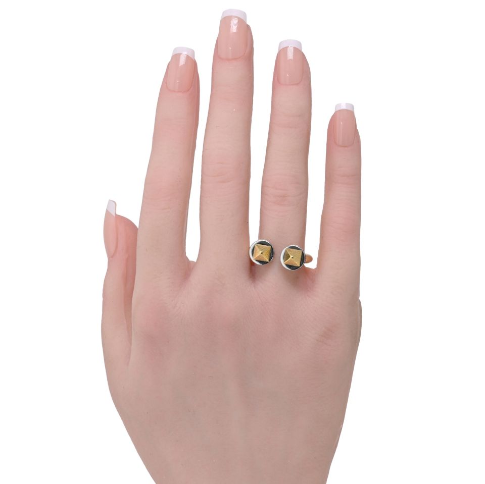 David Webb Bastille 18K Yellow Gold Diamond Ring — view 5 — Laura Milman New York