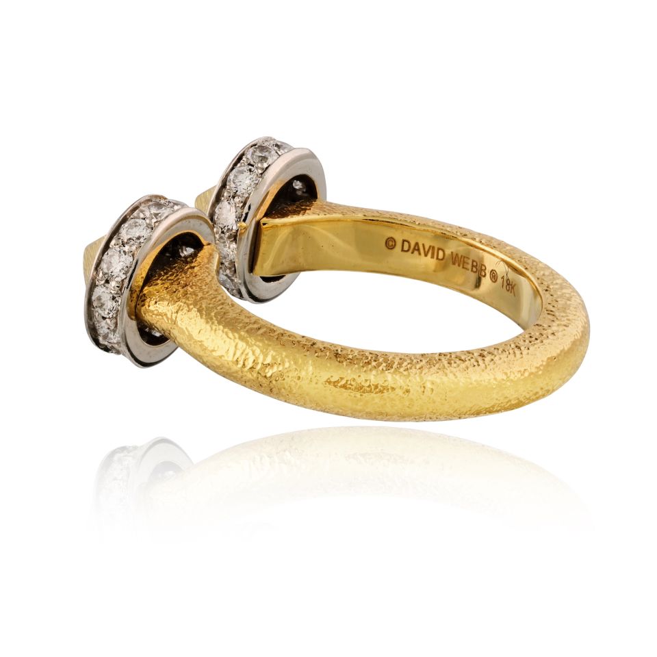 David Webb Bastille 18K Yellow Gold Diamond Ring — view 7 — Laura Milman New York