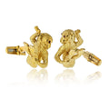 David Webb 18K Yellow Gold Monkey Cuff Links view 3