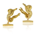 David Webb 18K Yellow Gold Monkey Cuff Links view 4
