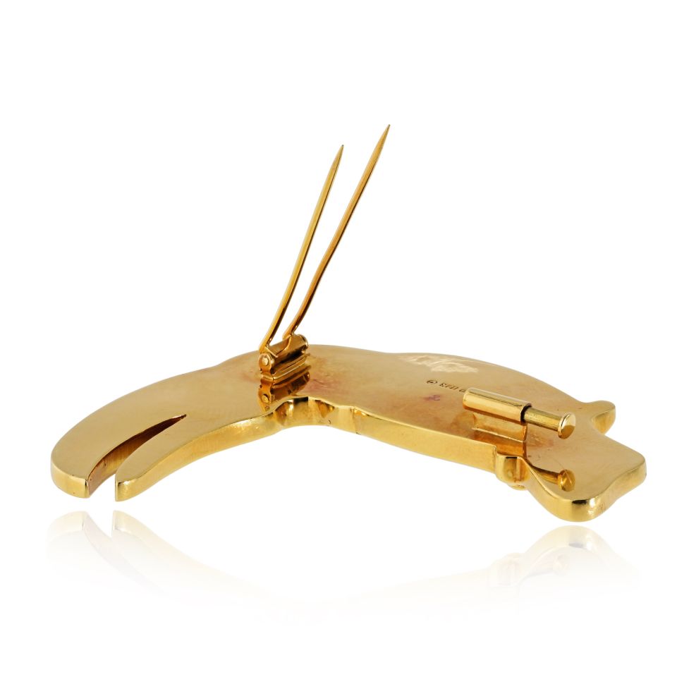 Tiffany & Co. 18K Yellow Gold Toucan Enamel Bird Brooch — view 6 — Laura Milman New York