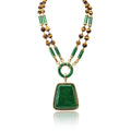 David Webb 18K Yellow Gold Green Enamel And Tiger Eye Sautoir Necklace view 1