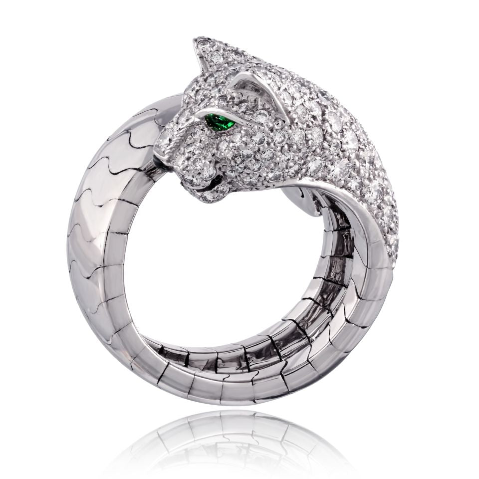 Cartier 18K White Gold Lakarda Diamond Eu 49 Ring — view 6 — Laura Milman New York