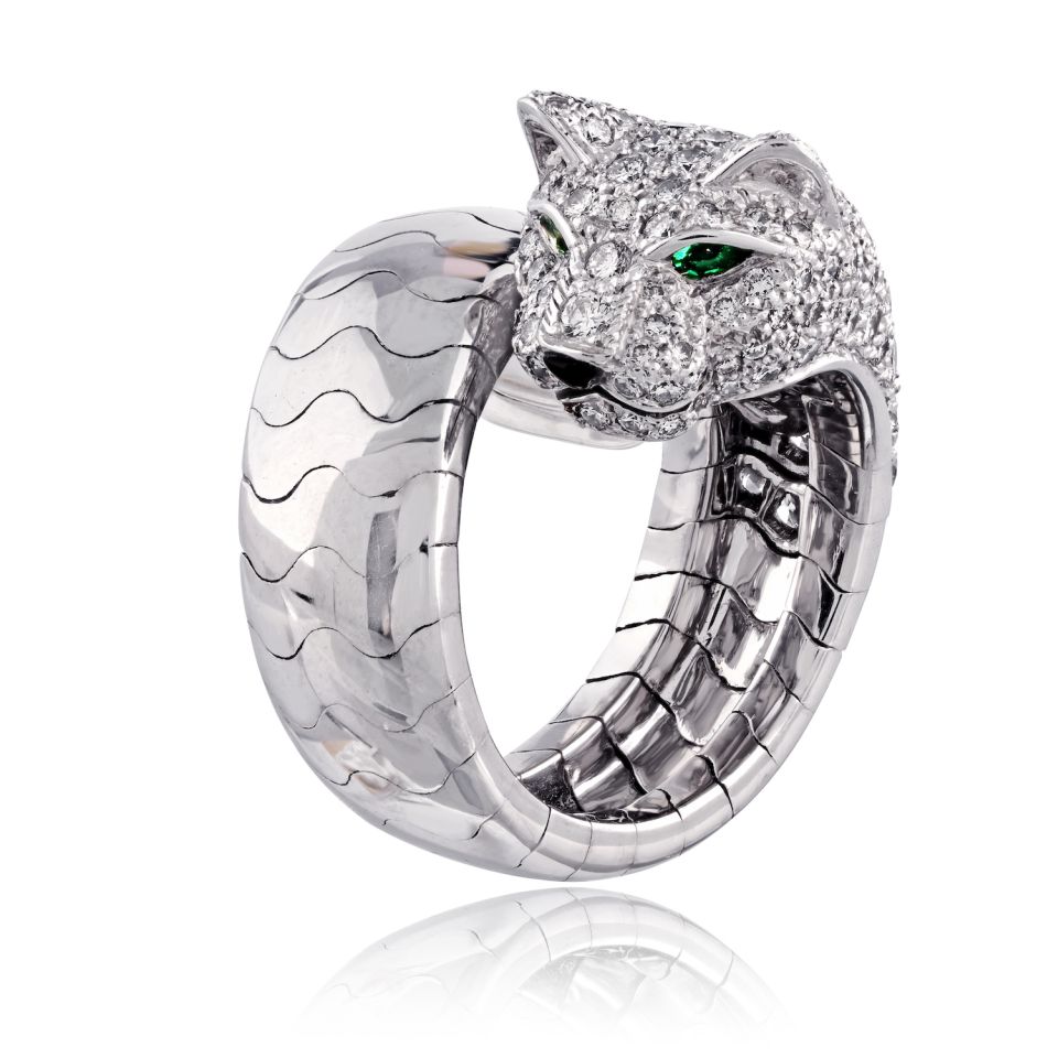 Cartier 18K White Gold Lakarda Diamond Eu 49 Ring — Laura Milman New York