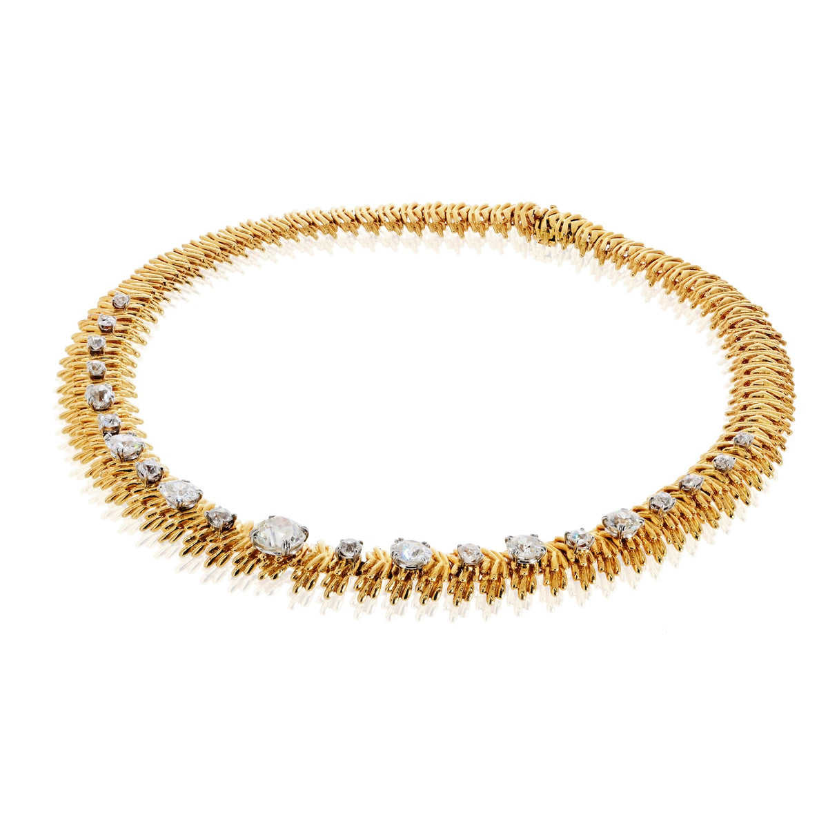 Boucheron 18K Yellow Gold Old European Cut 13.00cttw Diamond Necklace — view 6 — Laura Milman New York