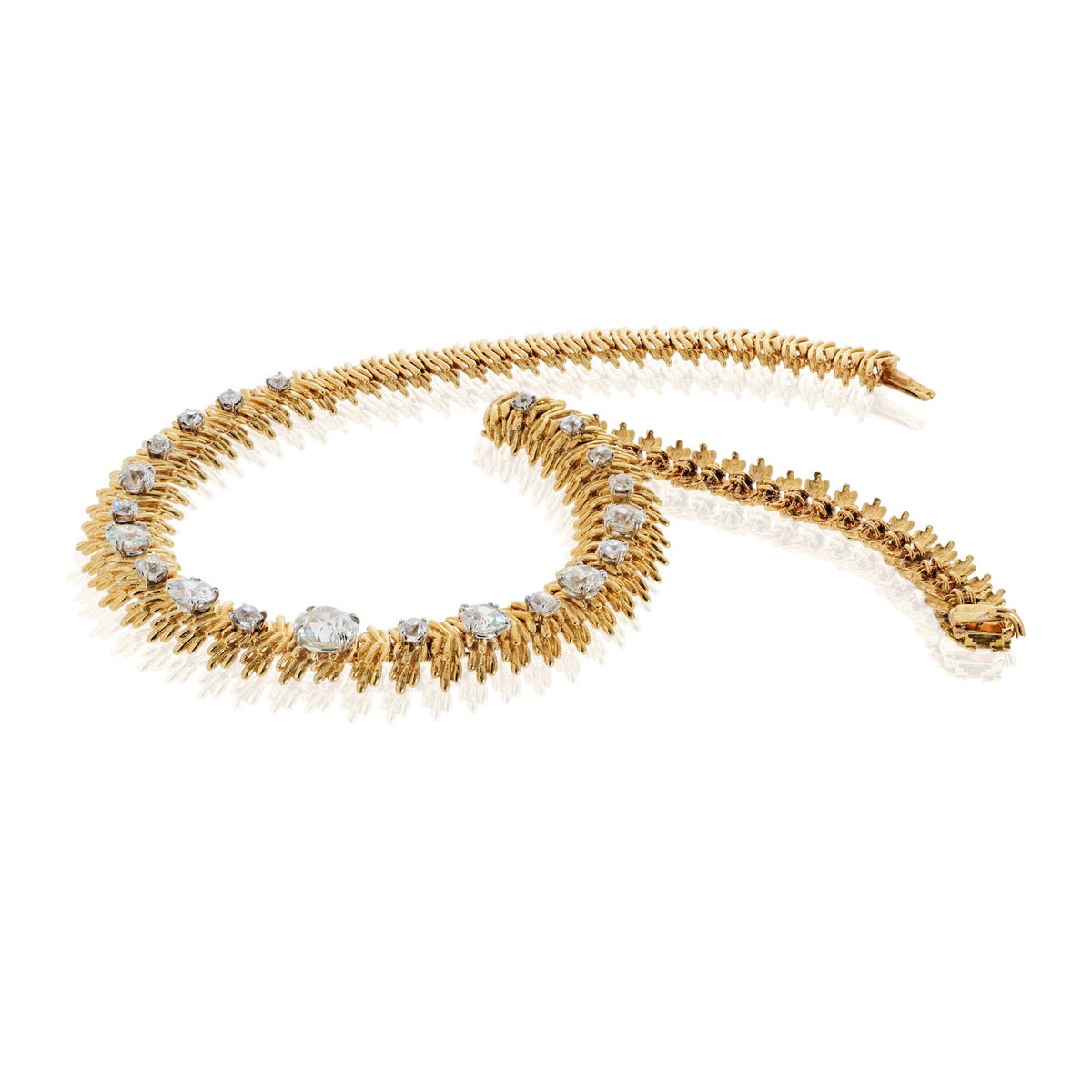 Boucheron 18K Yellow Gold Old European Cut 13.00cttw Diamond Necklace — view 5 — Laura Milman New York