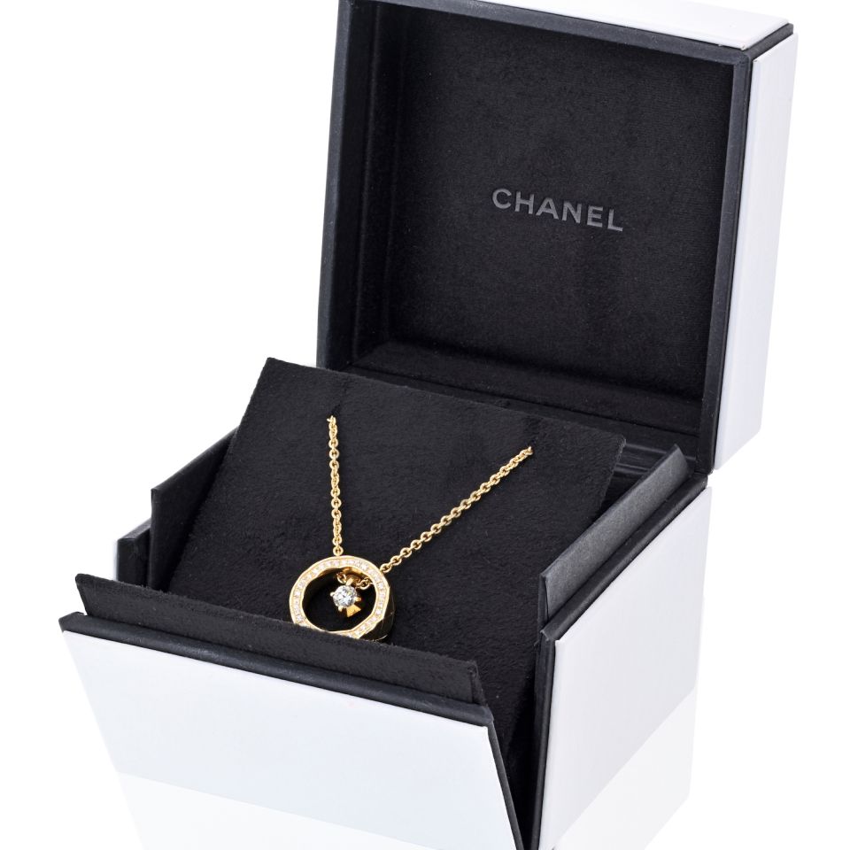 Chanel Coco 18K Yellow Gold 0.44ct Diamond Necklace — view 5 — Laura Milman New York