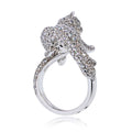 Cartier 18K White Gold Walking Diamond Panthere Ring view 3