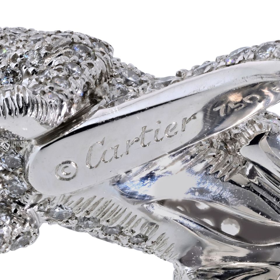 Cartier 18K White Gold Walking Diamond Panthere Ring — view 7 — Laura Milman New York