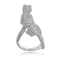 Cartier 18K White Gold Walking Diamond Panthere Ring view 8