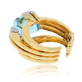 David Webb Notre Dame 18K Yellow Gold Aquamarine And Diamond Bracelet view 3