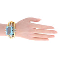 David Webb Notre Dame 18K Yellow Gold Aquamarine And Diamond Bracelet view 5