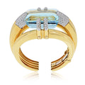 David Webb Notre Dame 18K Yellow Gold Aquamarine And Diamond Bracelet view 6