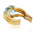 David Webb Notre Dame 18K Yellow Gold Aquamarine And Diamond Bracelet view 7