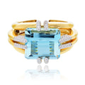 David Webb Notre Dame 18K Yellow Gold Aquamarine And Diamond Bracelet view 1