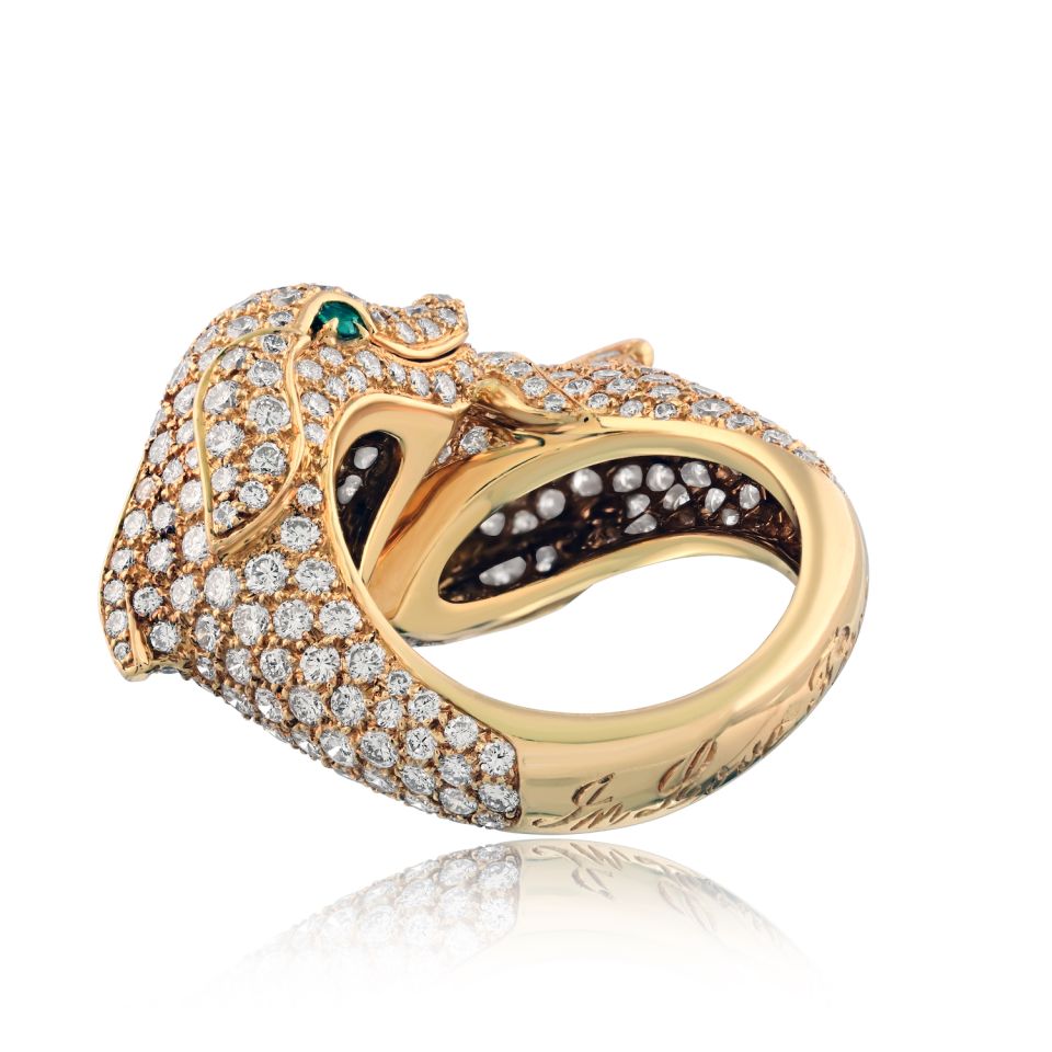 Cartier Dolphin 18K Yellow Gold Double Dolphin Diamond Ring — view 3 — Laura Milman New York