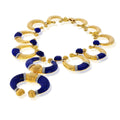 David Webb Crescent Platinum & 18K Yellow Gold Carved Lapis Lazuli Necklace view 2