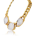 David Webb 18K Yellow Gold Crystal Pool Rock Crystal Necklace view 3