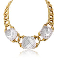 David Webb 18K Yellow Gold Crystal Pool Rock Crystal Necklace view 1